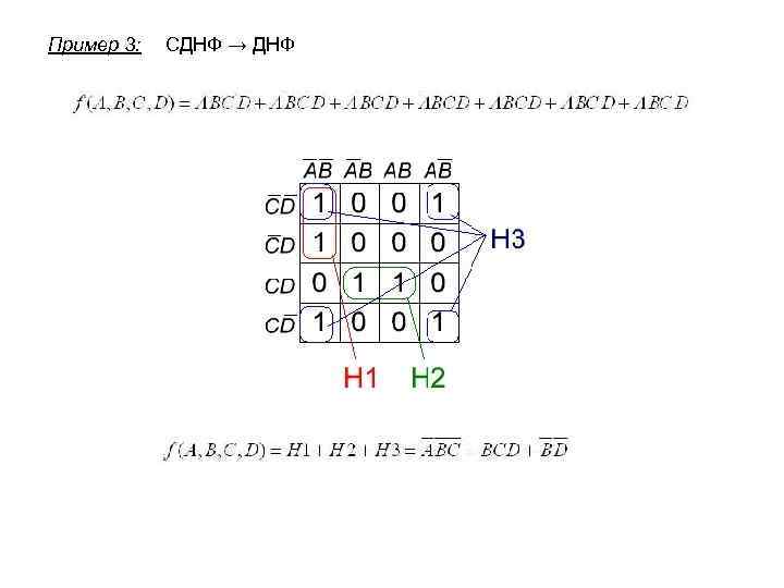 Пример 3: СДНФ → ДНФ 