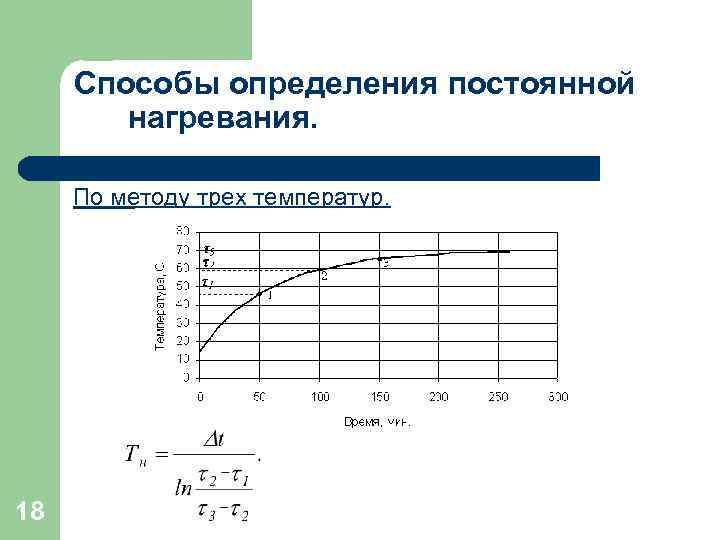 Способы определения постоянной нагревания. По методу трех температур. 18 