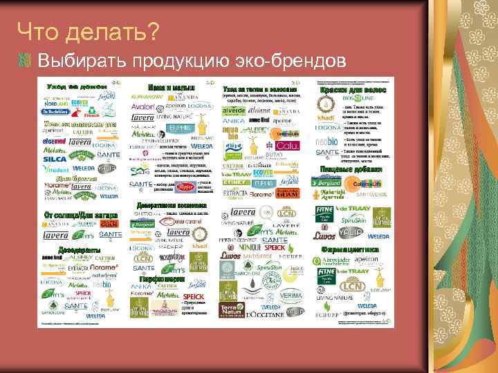Что делать? Выбирать продукцию эко-брендов 