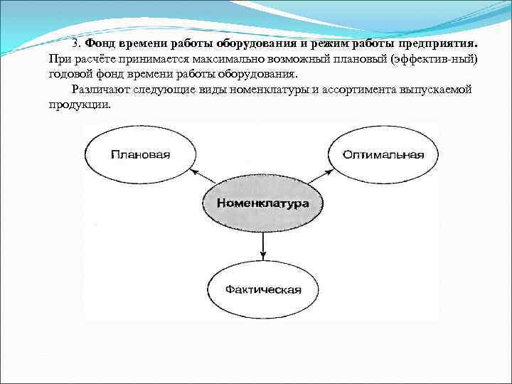 3. Фонд времени работы оборудования и режим работы предприятия. При расчёте принимается максимально возможный