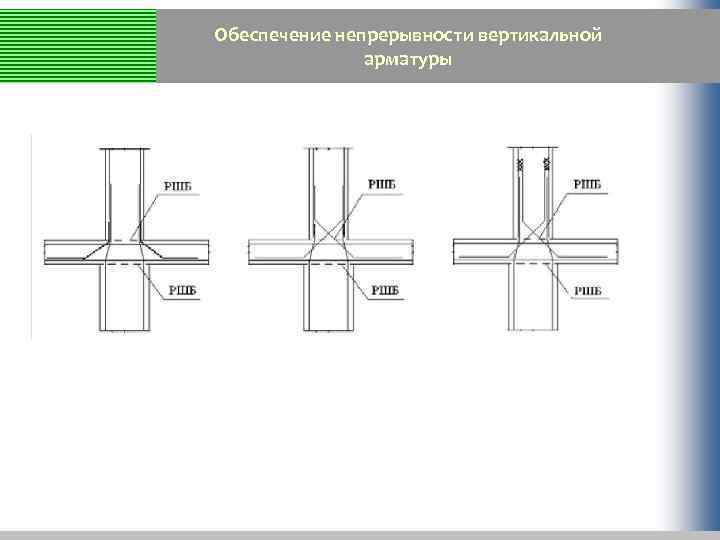 Обеспечение непрерывности вертикальной арматуры 
