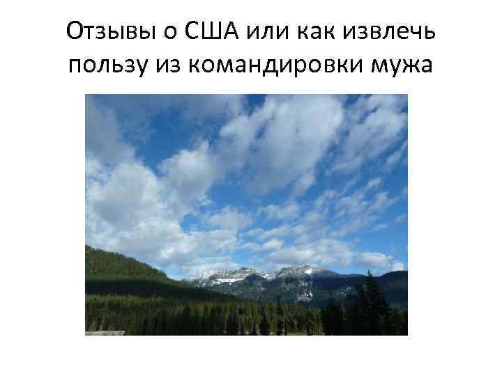 Отзывы о США или как извлечь пользу из командировки мужа 