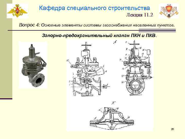 Кафедра специального строительства Лекция 11. 2 Вопрос 4: Основные элементы системы газоснабжения населенных пунктов.