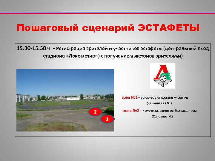 Пошаговый сценарий ЭСТАФЕТЫ 15. 30 -15. 50 ч - Регистрация зрителей и участников эстафеты