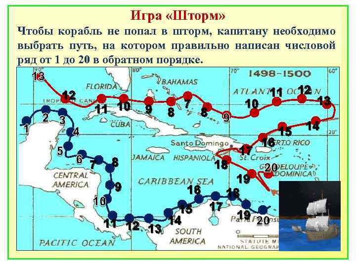 Игра «Шторм» Решение примеров вида 12 - 1 Чтобы корабль не попал в шторм,