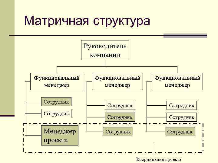 Матричная структура организации управления проектами предусматривающая ответственность руководителя