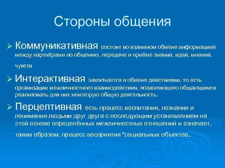 Стороны общения