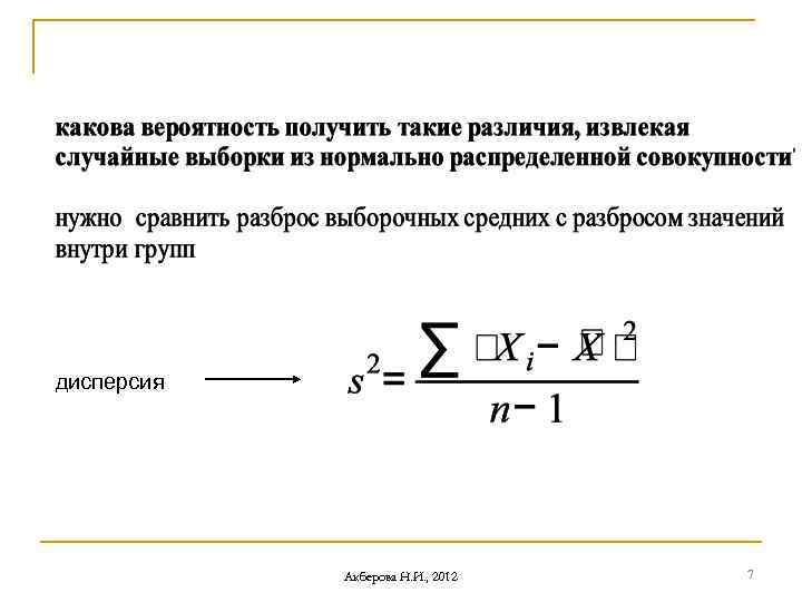 дисперсия Акберова Н. И. , 2012 7 