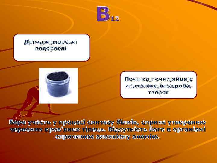 В 12 Дріжджі, морські водорослі Печінка, почки, яйця, с ир, молоко, ікра, риба, творог