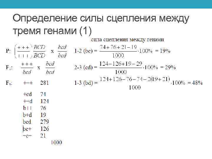Определение силы сцепления между тремя генами (1) 