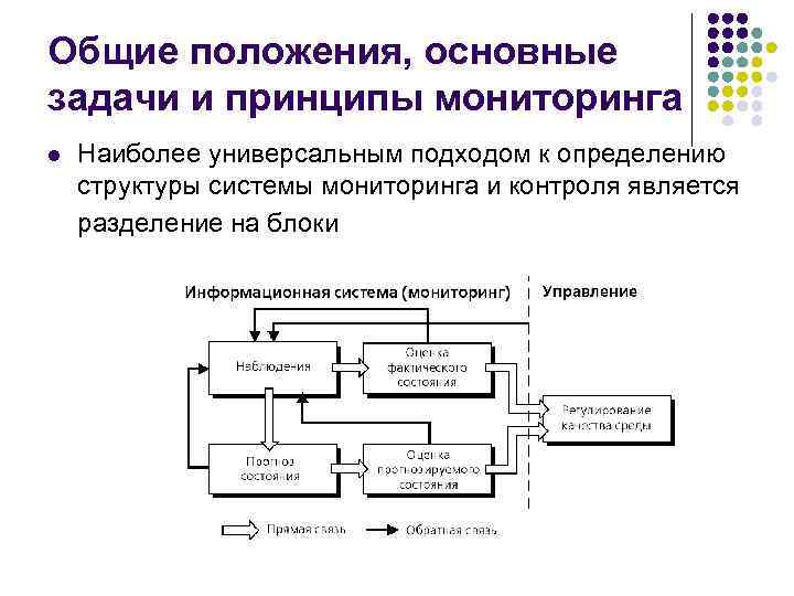 Общие положения, основные задачи и принципы мониторинга l Наиболее универсальным подходом к определению структуры