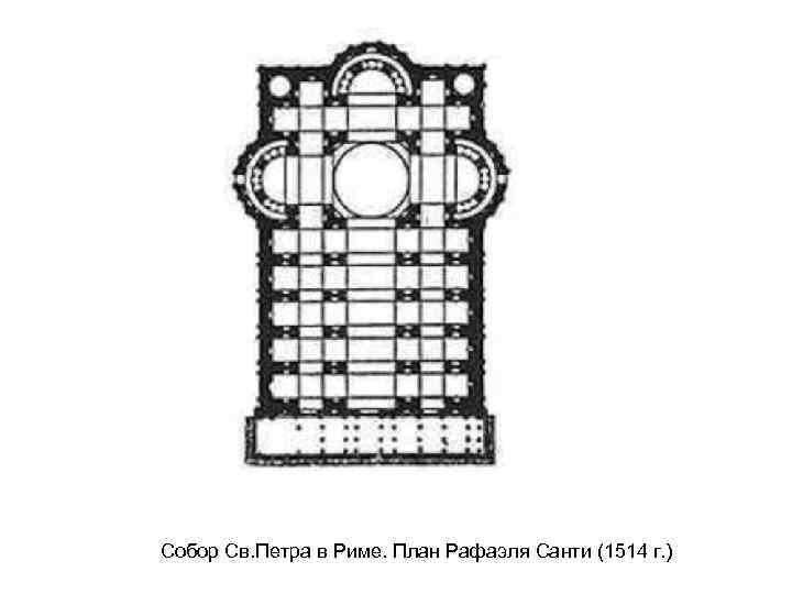 Собор Св. Петра в Риме. План Рафаэля Санти (1514 г. ) 