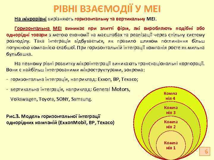 РІВНІ ВЗАЄМОДІЇ У МЕІ На мікрорівні вирізняють горизонтальну та вертикальну МЕІ. Горизонтальна МЕІ виникає
