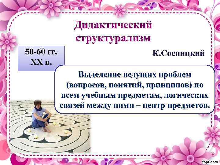 Дидактический структурализм 50 -60 гг. ХХ в. К. Сосницкий Выделение ведущих проблем (вопросов, понятий,