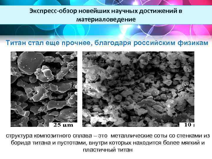 Экспресс-обзор новейших научных достижений в материаловедение Титан стал еще прочнее, благодаря российским физикам структура