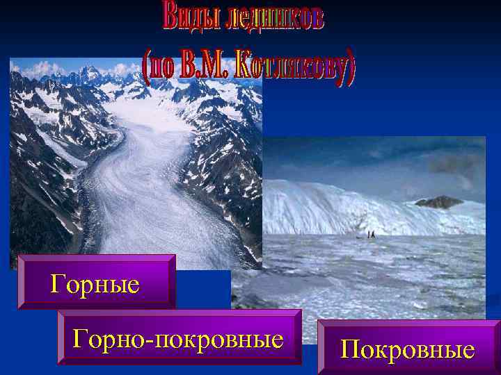 Горные г Горно-покровные Покровные 