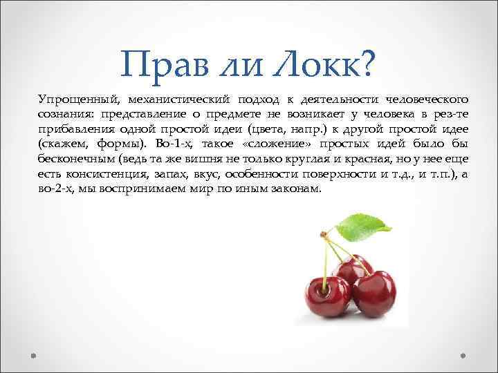 Прав ли Локк? Упрощенный, механистический подход к деятельности человеческого сознания: представление о предмете не