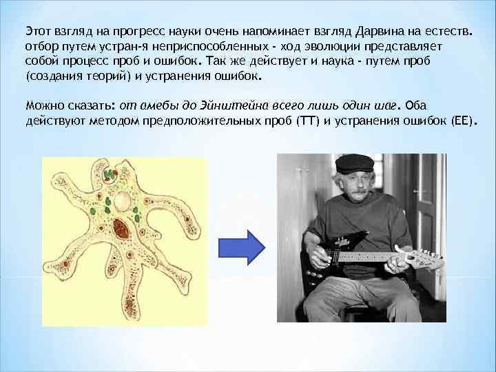 Этот взгляд на прогресс науки очень напоминает взгляд Дарвина на естеств. отбор путем устран-я