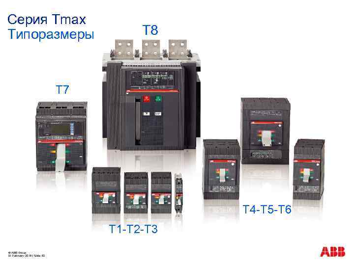 Серия Tmax Типоразмеры T 8 T 7 T 4 -T 5 -T 6 T