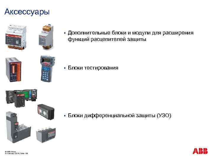 Аксессуары § § Блоки тестирования § © ABB Group 01 February 2018 | Slide