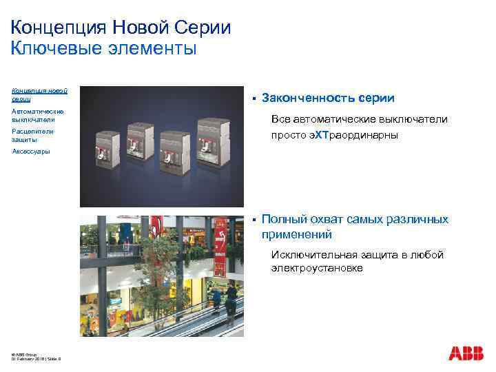 Концепция Новой Серии Ключевые элементы Концепция новой серии § Автоматические выключатели Законченность серии Все