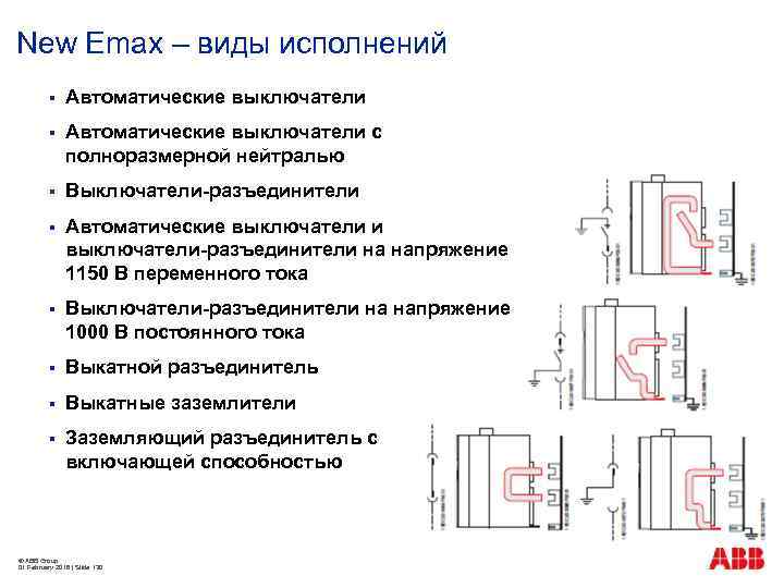 New Emax – виды исполнений § Автоматические выключатели с полноразмерной нейтралью § Выключатели-разъединители §