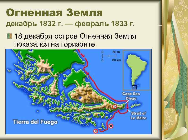 Огненная Земля декабрь 1832 г. — февраль 1833 г. 18 декабря остров Огненная Земля