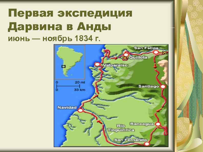 Первая экспедиция Дарвина в Анды июнь — ноябрь 1834 г. 