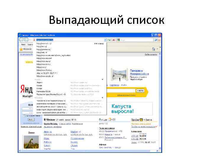 Выпадающий список 