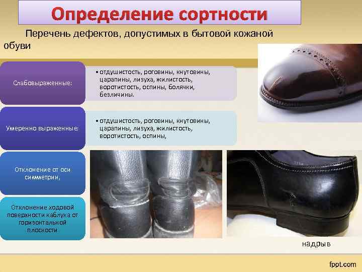 Оценка обуви