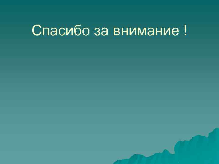 Спасибо за внимание ! 