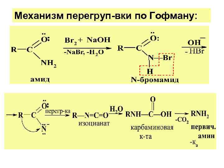 Механизм перегруп-вки по Гофману: 