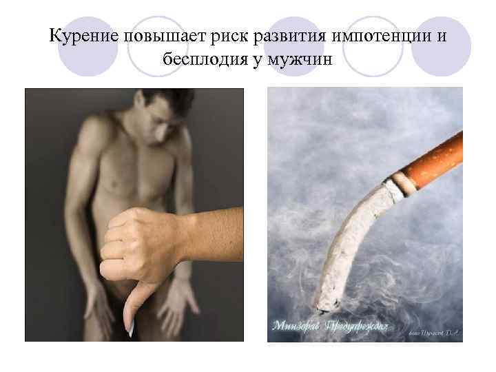 Курение повышает риск развития импотенции и бесплодия у мужчин 