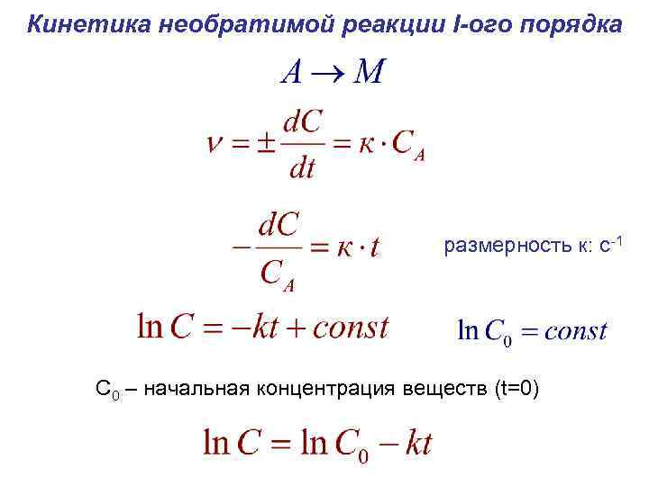 Кинетика гомогенных реакций методы решения в excel