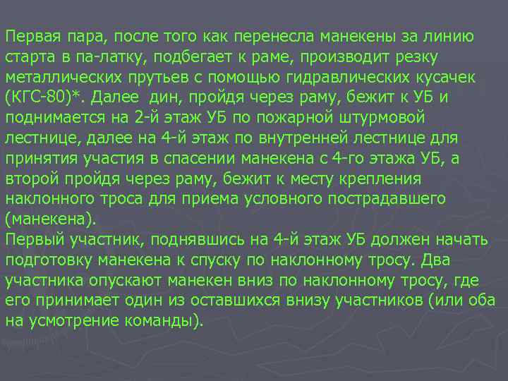 Первая пара, после того как перенесла манекены за линию старта в па латку, подбегает