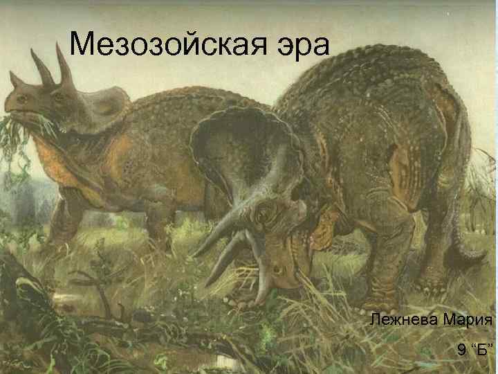 Мезозойская эра Лежнева Мария 9 “Б” 