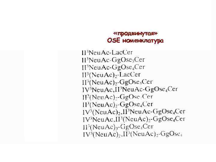  «продвинутая» OSE номенклатура 