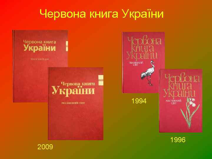 Червона книга України 1994 2009 1996 