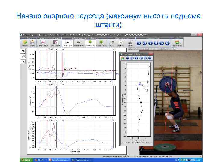 Начало опорного подседа (максимум высоты подъема штанги) 
