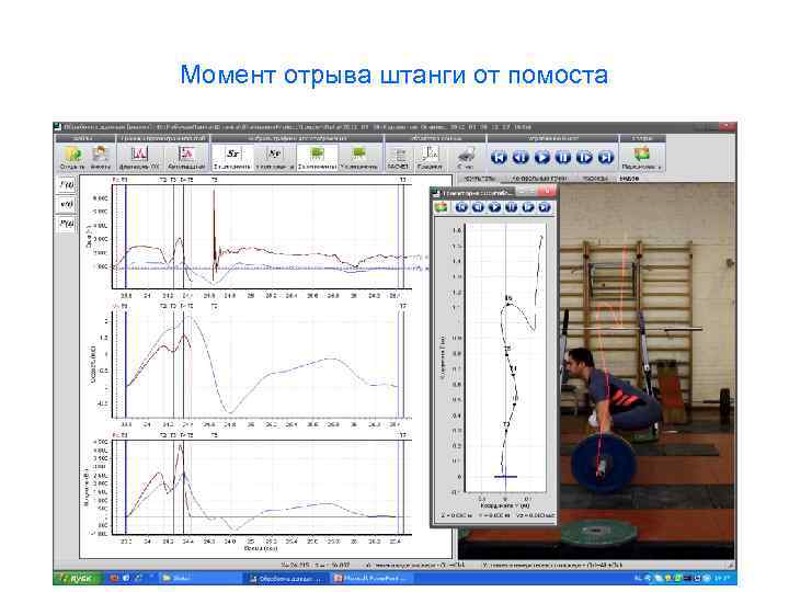 Момент отрыва штанги от помоста 