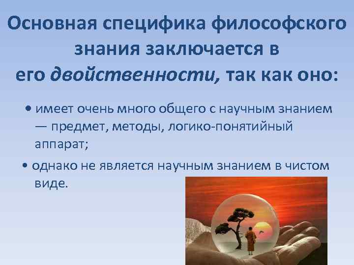 Специфика философского знания