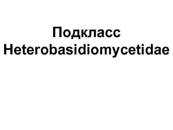 Подкласс Heterobasidiomycetidae 