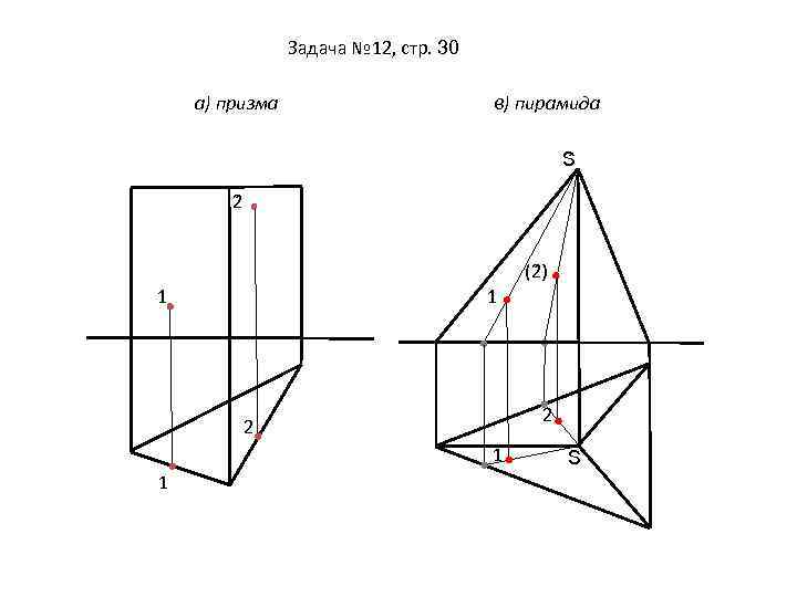 Задача № 12, стр. 30 а) призма в) пирамида S 2 (2 ) 1