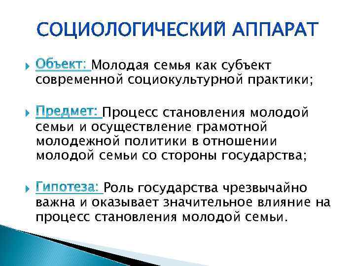  Молодая семья как субъект современной социокультурной практики; Процесс становления молодой семьи и осуществление