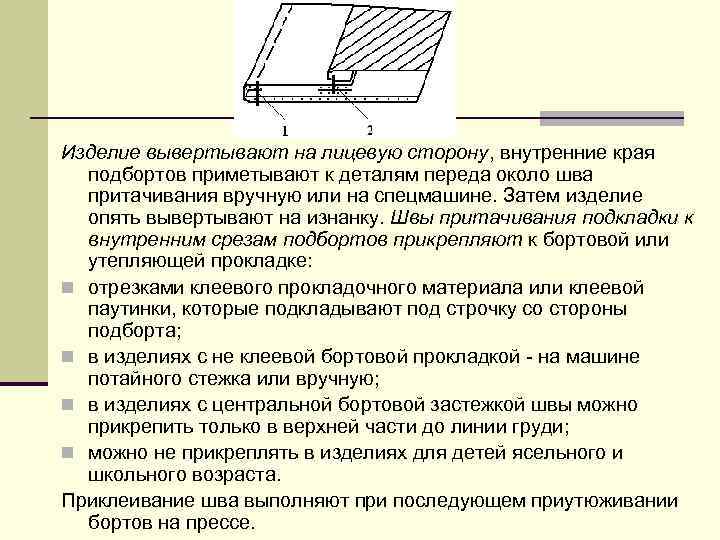 Притачной шов схема