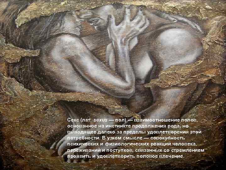 LOGO Секс (лат. sexus — пол) — взаимоотношение полов, основанное на инстинкте продолжения рода,