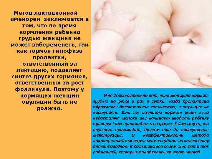 LOGO Метод лактационной аменореи заключается в том, что во время кормления ребенка грудью женщина