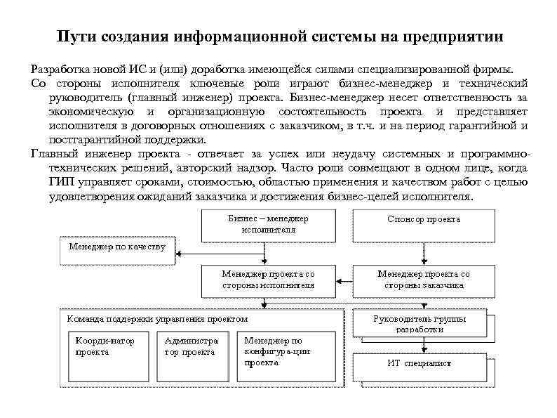 Пути создания информационной системы на предприятии Разработка новой ИС и (или) доработка имеющейся силами