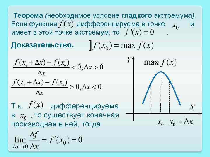 Условия экстремума