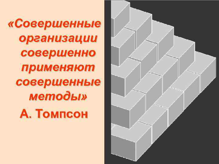  «Совершенные организации совершенно применяют совершенные методы» А. Томпсон 